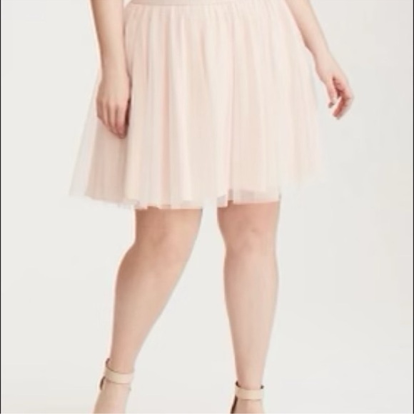 NWT Torrid Blush Pink Tulle Full Mini Skirt Balletcore Feminine Girly 0 - Picture 1 of 13
